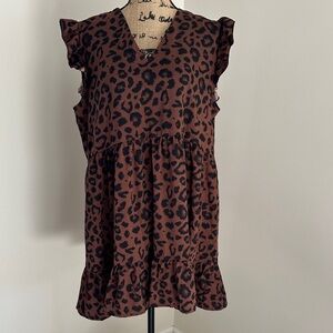 SHEIN Brown Leopard Print Dress
